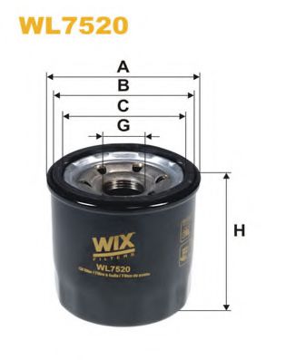 WIX FILTERS WL7520 Масляный фильтр WIX FILTERS для HYUNDAI