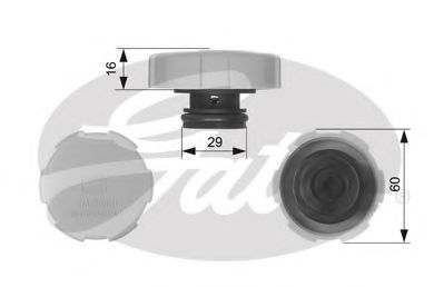 GATES RC231 Крышка расширительного бачка для FIAT