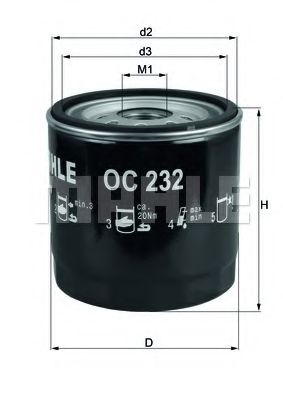 KNECHT OC232 Масляный фильтр для FORD COURIER