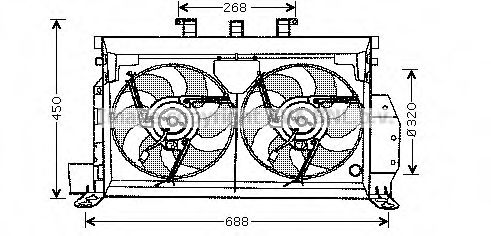 PRASCO CN7521 Вентилятор системы охлаждения двигателя PRASCO для CITROEN