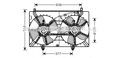 PRASCO DN7529 Вентилятор системы охлаждения двигателя для INFINITI