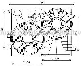 PRASCO OL7572 Вентилятор системы охлаждения двигателя для CHEVROLET