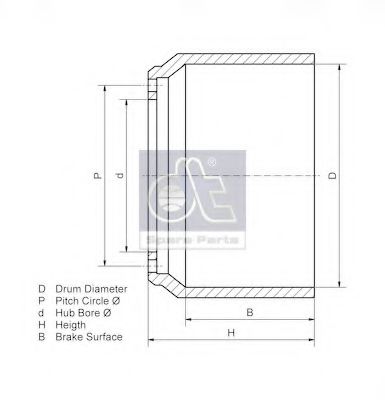 DT 462953 Тормозной барабан 