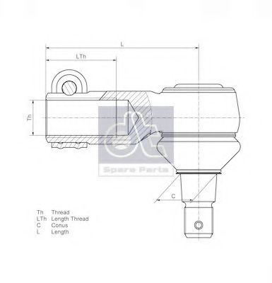 DT 363120 Наконечник поперечной рулевой тяги  DT 363120 Наконечник поперечной рулевой тяги