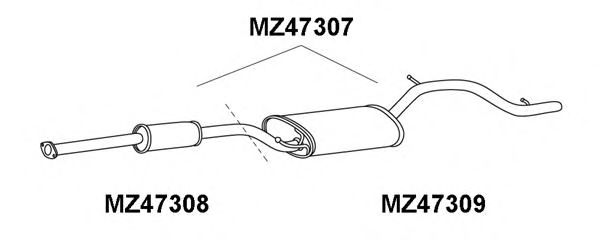 VENEPORTE MZ47309 Глушитель выхлопных газов конечный VENEPORTE MZ47309 Глушитель выхлопных газов конечный