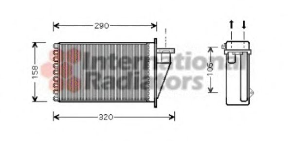VAN WEZEL 17006266 Радиатор печки для FIAT MULTIPLA