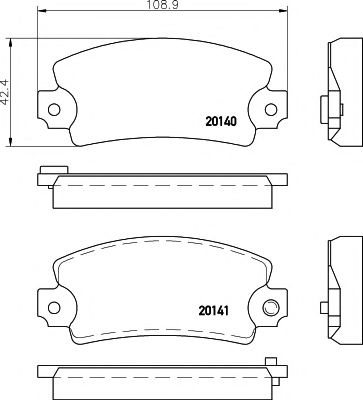 TEXTAR 2014003 Тормозные колодки для DACIA 1410