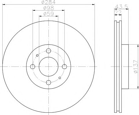 TEXTAR 92053503 Тормозные диски для FIAT IDEA