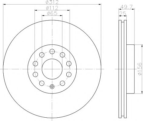 TEXTAR 92120505 Тормозные диски для AUDI TT