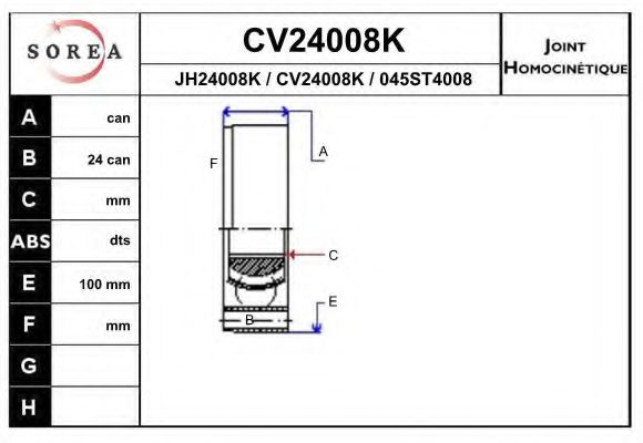 EAI CV24008K ШРУС для BMW