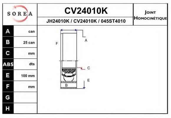 EAI CV24010K ШРУС для BMW