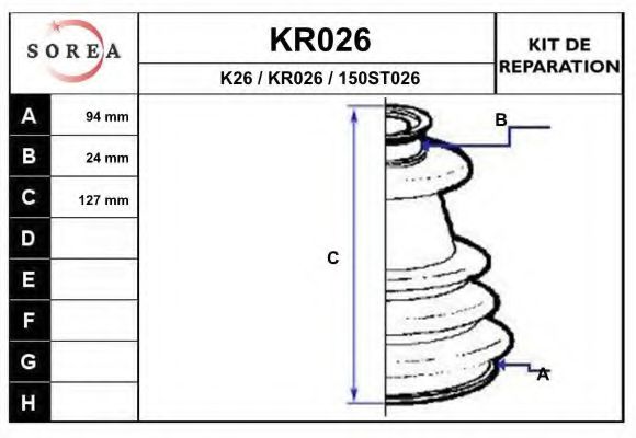 EAI KR026 Пыльник шруса EAI для MERCEDES-BENZ