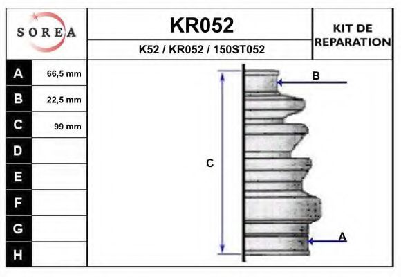 EAI KR052 Пыльник шруса EAI для MERCEDES-BENZ