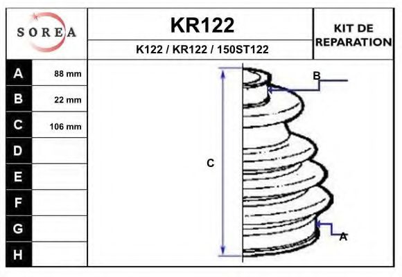 EAI KR122 Пыльник шруса EAI для MERCEDES-BENZ