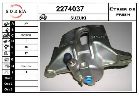 EAI 2274037 Тормозной суппорт EAI для SUZUKI