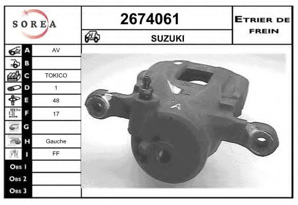 EAI 2674061 Тормозной суппорт EAI для SUZUKI