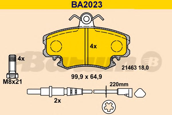 BARUM BA2023 Тормозные колодки для DACIA