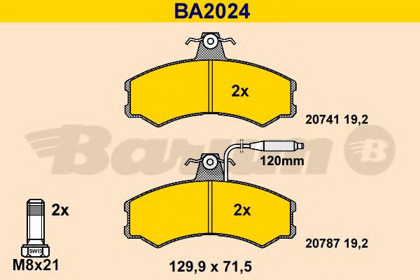 BARUM BA2024 Тормозные колодки BARUM для FIAT