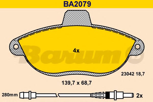 BARUM BA2079 Тормозные колодки BARUM для FIAT