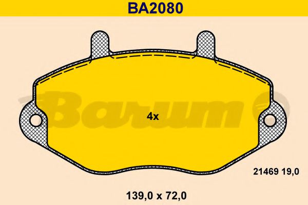 BARUM BA2080 Тормозные колодки BARUM для FORD