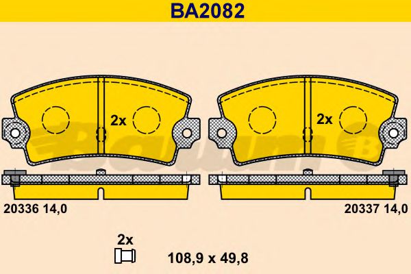 BARUM BA2082 Тормозные колодки для RENAULT 25