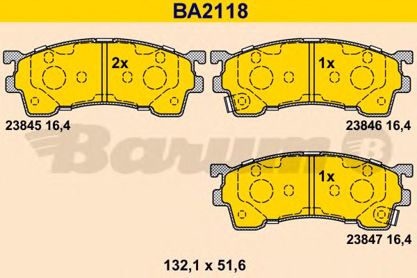 BARUM BA2118 Тормозные колодки BARUM для MAZDA