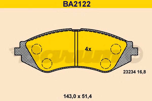 BARUM BA2122 Тормозные колодки BARUM для DAEWOO