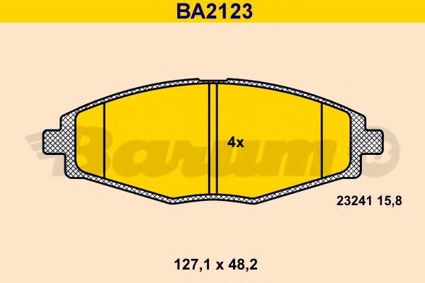 BARUM BA2123 Тормозные колодки BARUM для CHEVROLET