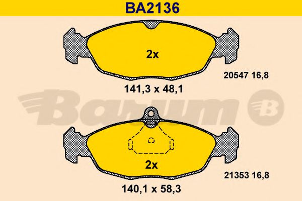 BARUM BA2136 Тормозные колодки для DAEWOO RACER