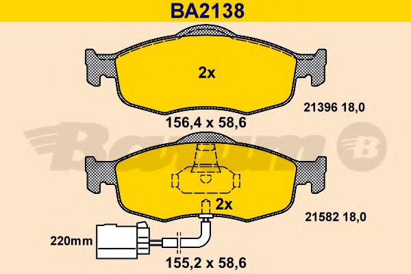 BARUM BA2138 Тормозные колодки для FORD MONDEO