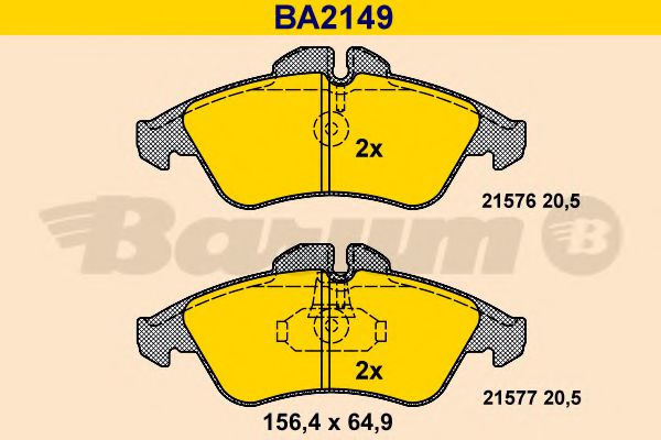 BARUM BA2149 Тормозные колодки BARUM для MERCEDES-BENZ