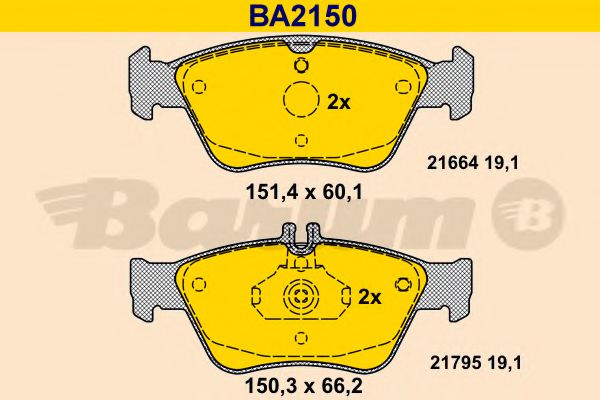 BARUM BA2150 Тормозные колодки BARUM для MERCEDES-BENZ SLK