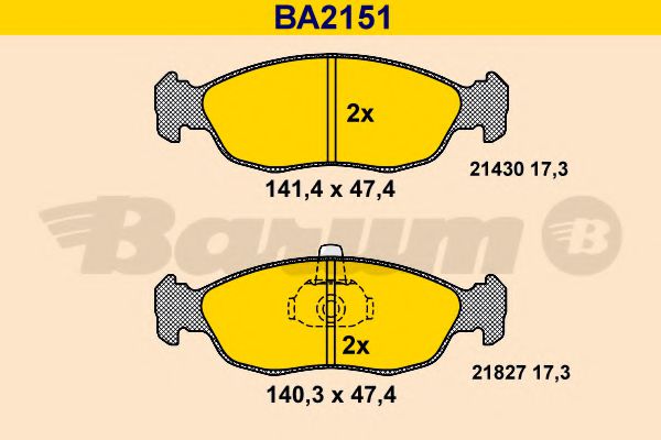 BARUM BA2151 Тормозные колодки BARUM 