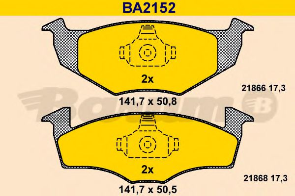 BARUM BA2152 Тормозные колодки BARUM для SEAT