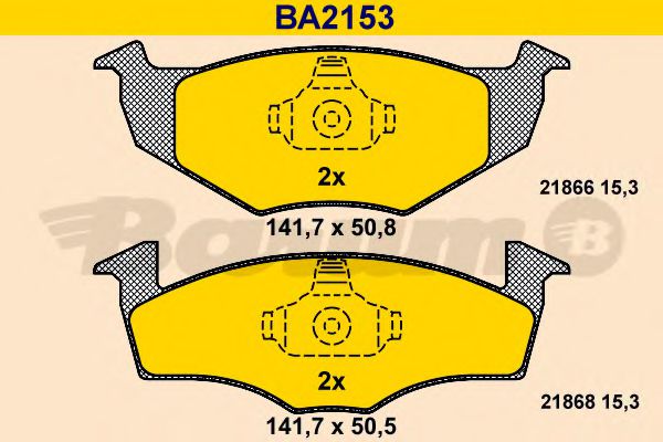 BARUM BA2153 Тормозные колодки BARUM для SEAT