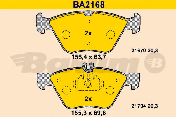 BARUM BA2168 Тормозные колодки BARUM для MERCEDES-BENZ SLK