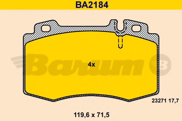 BARUM BA2184 Тормозные колодки BARUM для MERCEDES-BENZ