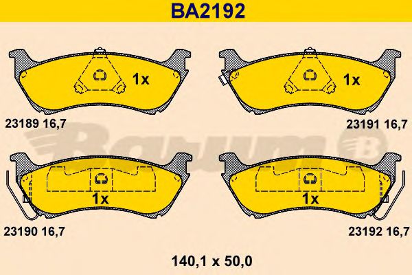 BARUM BA2192 Тормозные колодки BARUM для MERCEDES-BENZ