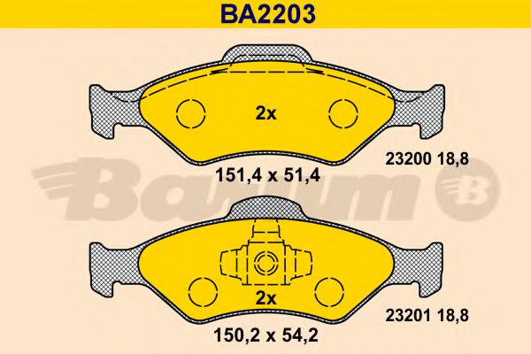 BARUM BA2203 Тормозные колодки BARUM для MAZDA