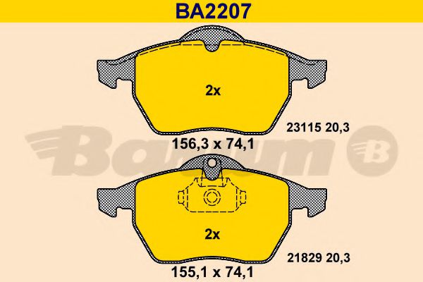 BARUM BA2207 Тормозные колодки BARUM для SAAB