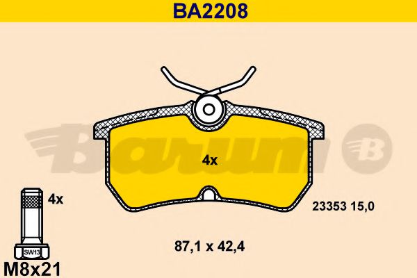 BARUM BA2208 Тормозные колодки BARUM 