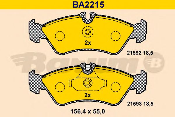 BARUM BA2215 Тормозные колодки BARUM для MERCEDES-BENZ