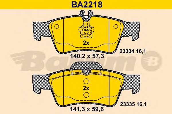 BARUM BA2218 Тормозные колодки BARUM для MERCEDES-BENZ