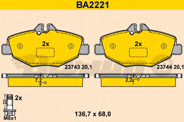 BARUM BA2221 Тормозные колодки BARUM 