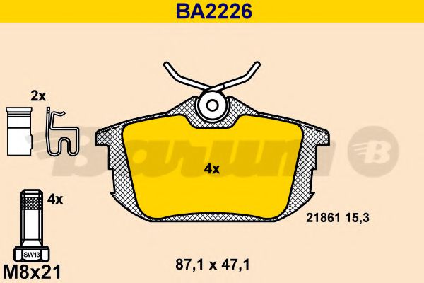 BARUM BA2226 Тормозные колодки для SMART