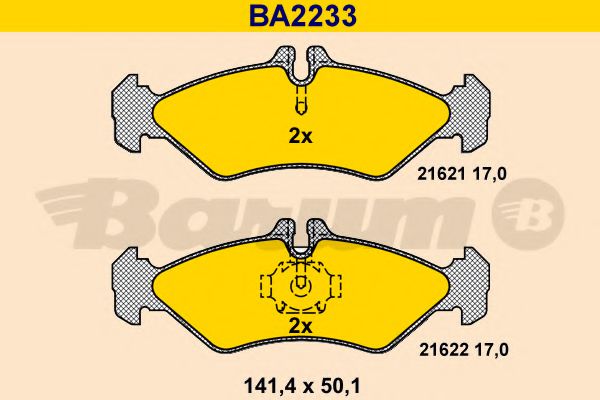 BARUM BA2233 Тормозные колодки BARUM для MERCEDES-BENZ