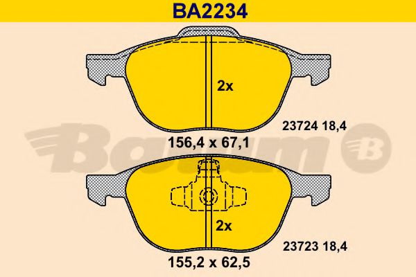 BARUM BA2234 Тормозные колодки BARUM для FORD