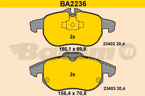 BARUM BA2236 Тормозные колодки BARUM для FIAT