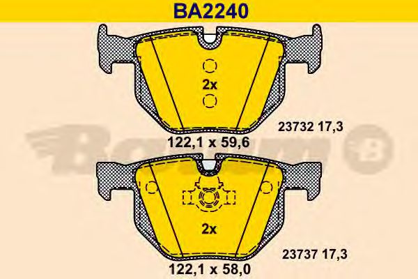 BARUM BA2240 Тормозные колодки BARUM для BMW