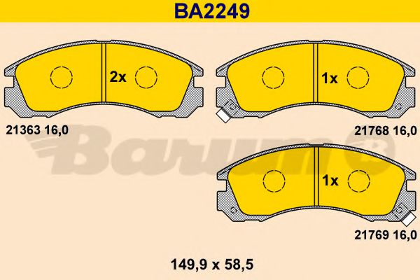 BARUM BA2249 Тормозные колодки BARUM для PEUGEOT